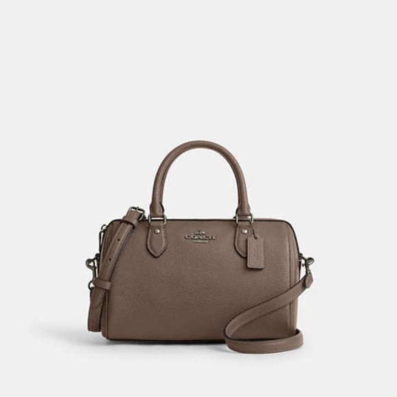 NEVER USED - Rowan Satchel Bag in Dark Stone with Gunmetal Accents - Picture 1 of 11
